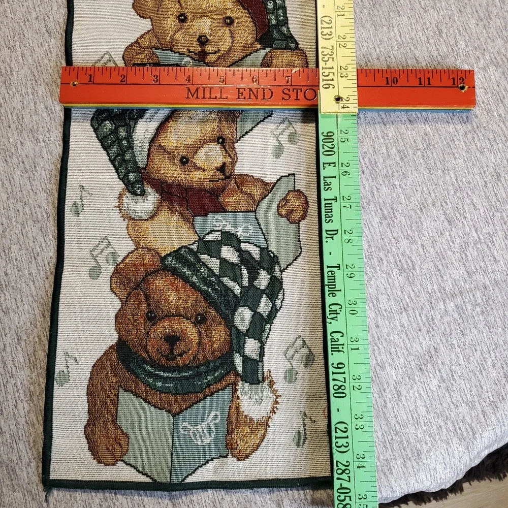 Christmas Caroling Teddy Bear Tapestry Pendant & 72